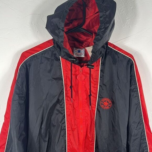 🔥 True Vintage CONVERSE ALL-STAR Chuck Taylor Jacket Nylon Mesh Lined Full Zip - Picture 2 of 10